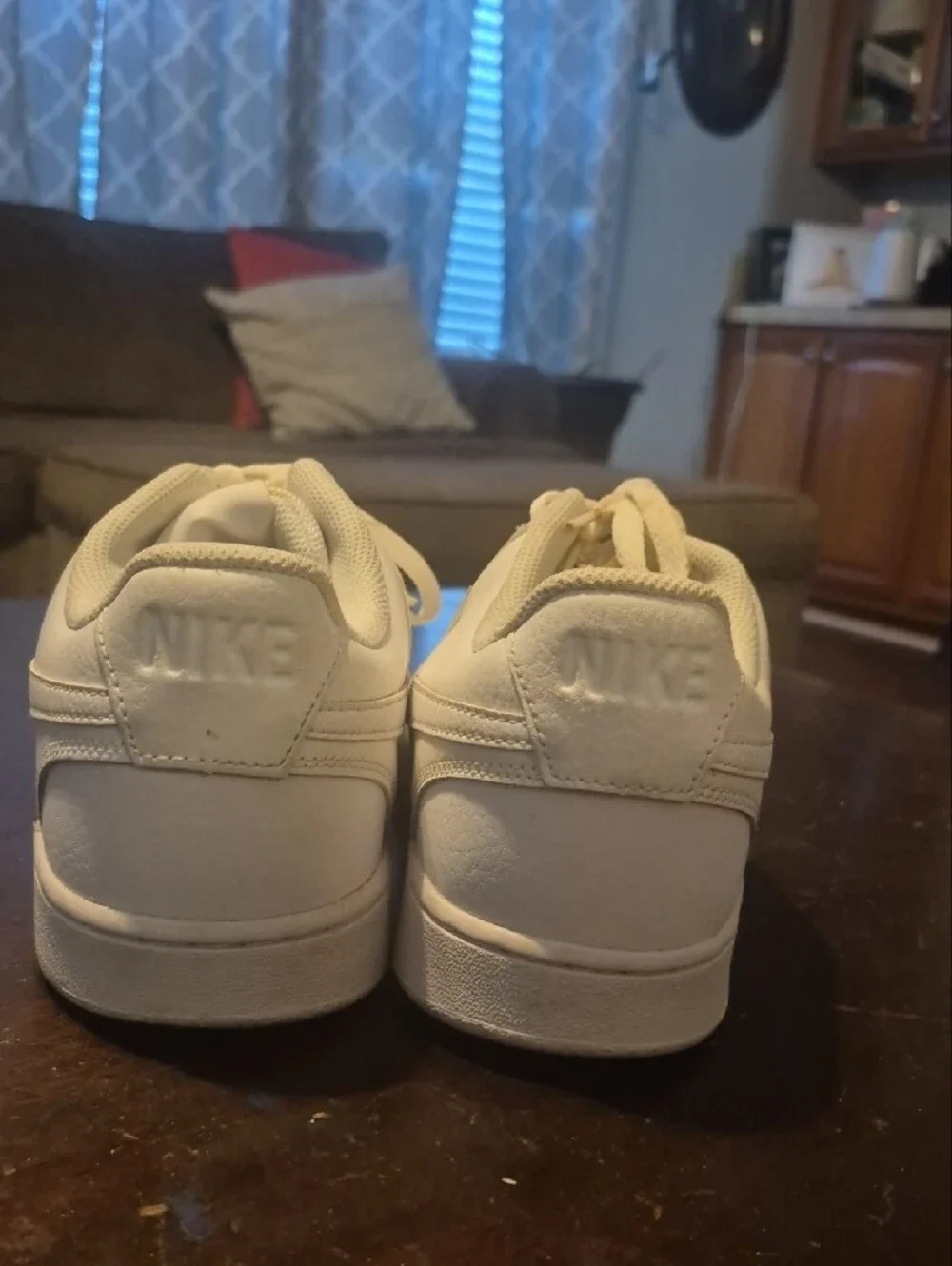 Nike All-White Leather Low-Top Sneakers